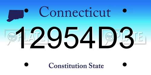 12954D3 Connecticut License Plate