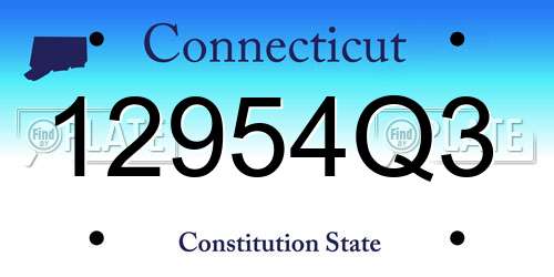 12954Q3 Connecticut License Plate