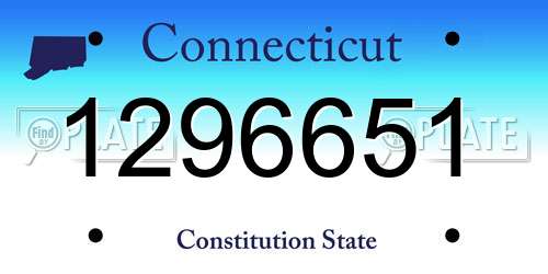 1296651 Connecticut License Plate