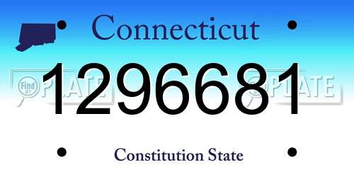 1296681 Connecticut License Plate