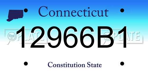 12966B1 Connecticut License Plate