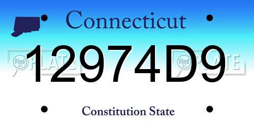 12974D9 Connecticut License Plate