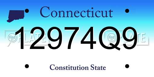 12974Q9 Connecticut License Plate