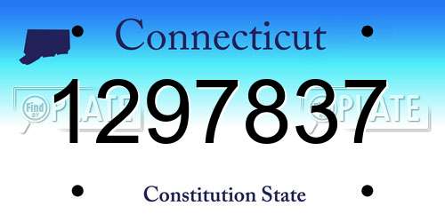 1297837 Connecticut License Plate