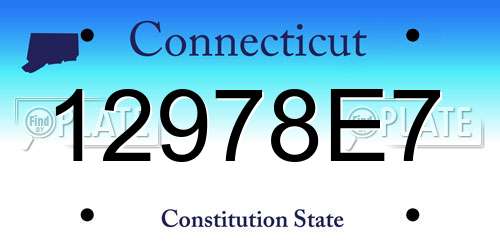 12978E7 Connecticut License Plate