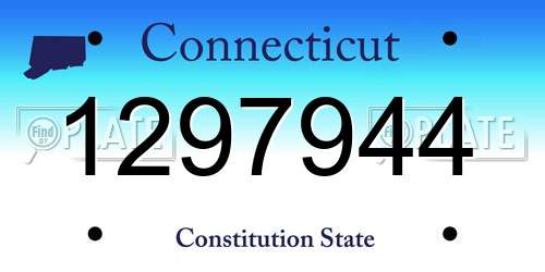 1297944 Connecticut License Plate