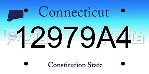 12979A4 Connecticut License Plate