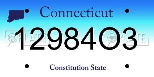 12984O3 Connecticut License Plate