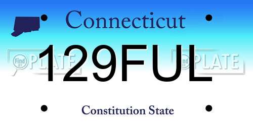 129FUL Connecticut License Plate