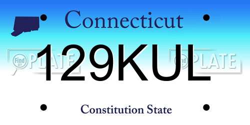 129KUL Connecticut License Plate