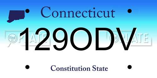 129ODV Connecticut License Plate