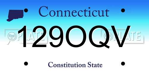 129OQV Connecticut License Plate
