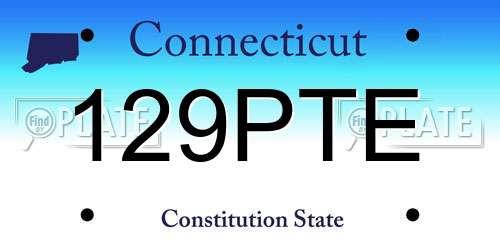 129PTE Connecticut License Plate