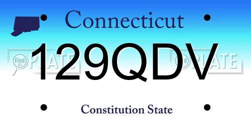 129QDV Connecticut License Plate