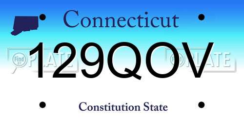 129QOV Connecticut License Plate