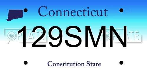129SMN Connecticut License Plate