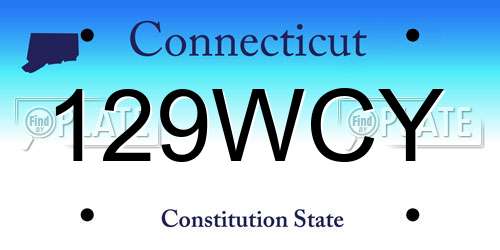 129WCY Connecticut License Plate