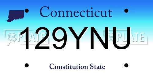 129YNU Connecticut License Plate