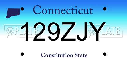129ZJY Connecticut License Plate