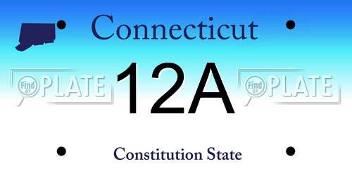 12A Connecticut License Plate