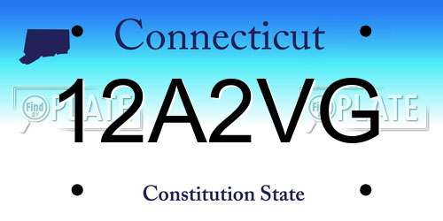 12A2VG Connecticut License Plate
