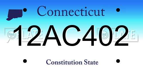 12AC402 Connecticut License Plate