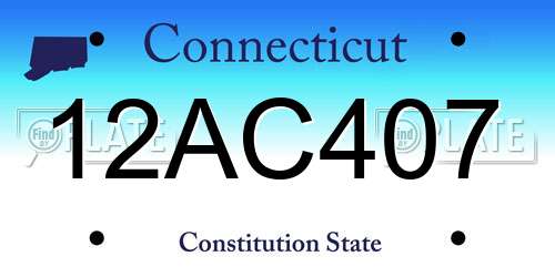 12AC407 Connecticut License Plate