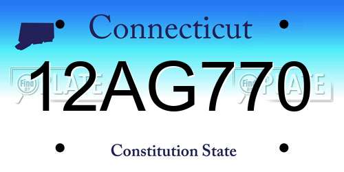 12AG770 Connecticut License Plate