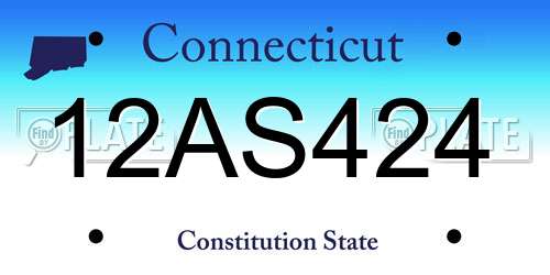 12AS424 Connecticut License Plate