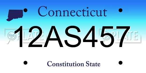 12AS457 Connecticut License Plate