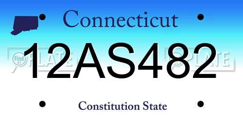 12AS482 Connecticut License Plate