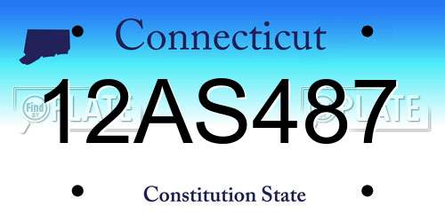 12AS487 Connecticut License Plate