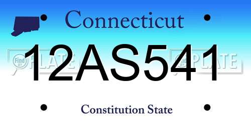 12AS541 Connecticut License Plate