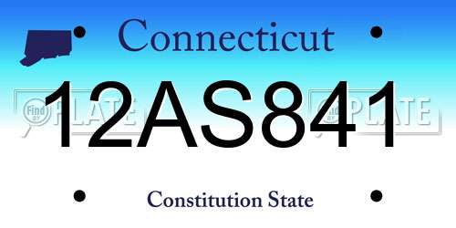 12AS841 Connecticut License Plate