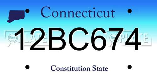 12BC674 Connecticut License Plate