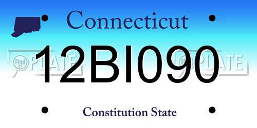 12BI090 Connecticut License Plate