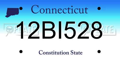 12BI528 Connecticut License Plate
