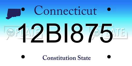 12BI875 Connecticut License Plate