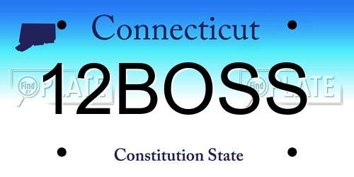 12BOSS Connecticut License Plate