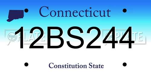 12BS244 Connecticut License Plate