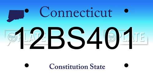 12BS401 Connecticut License Plate