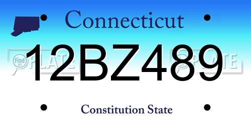 12BZ489 Connecticut License Plate