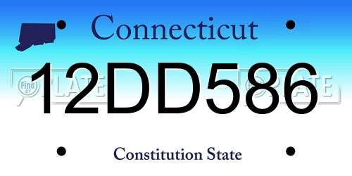 12DD586 Connecticut License Plate