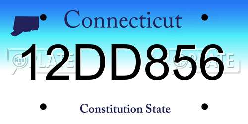 12DD856 Connecticut License Plate