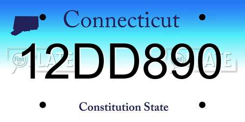 12DD890 Connecticut License Plate