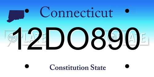 12DO890 Connecticut License Plate