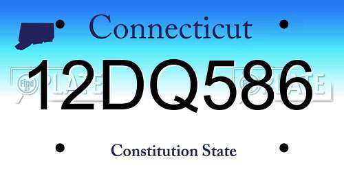 12DQ586 Connecticut License Plate