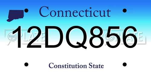 12DQ856 Connecticut License Plate