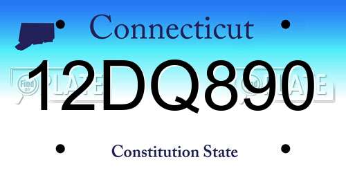 12DQ890 Connecticut License Plate