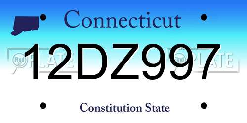 12DZ997 Connecticut License Plate